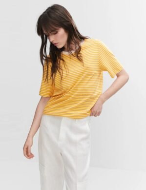 Nexora Romwe Women's Cute Summer Striped T-Shirt Striped Pattern. (XL)