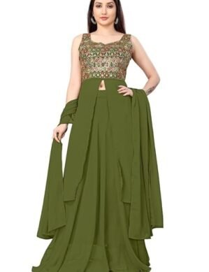 Nexora Women's Georgette Regular Ethnic Wear Kurta with Embroidery Work. (XXL)