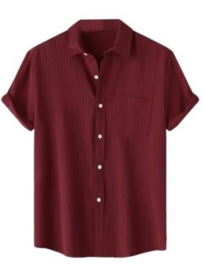 Elaro TAGDO Men's Solid Shirt,Material composition: Polyester. (M)