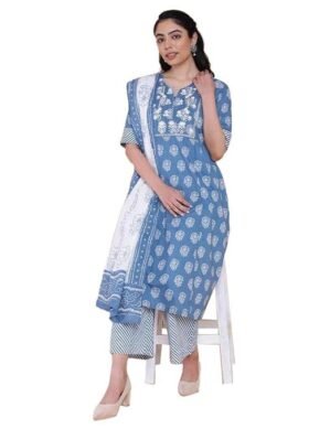 Lumion BIBA Cotton Women Salwar Suit Set, Material composition: 100% Cotton. (XL)