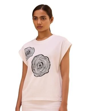 Auralis Alonge Women's Regular Fit Soft Woodprint Boxy Muscle Tee (XL)