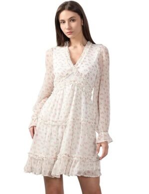 Lumion VERO MODA Women Floral Printed Puff Sleeves Empire Dress (XXL)