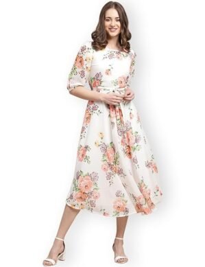 Auralis Preneum Women's Knee-Length Dress (Maxi-N-11_XL_Off-White_XL). (L)