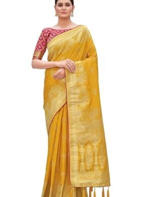 Vantico Women's Paithani Silk Rich pallu Saree Red Color With Gold Weaves Zari Work Comes With Unstitched Blouse (XXL)