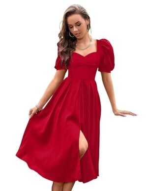 Auralis TESSAVEGAS Women's A-line Midi & Maxi Sweetheart Neck & Square Dress. (XL)