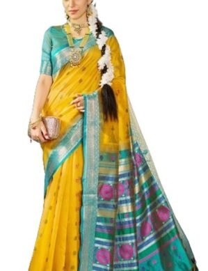 Zenova SWORNOF Women's Tussar Raw Silk With Tassels|sarees for women|sarees for women|jute silk sarees|tussar silk saree for women|banarasi silk saree for festival (XXL)