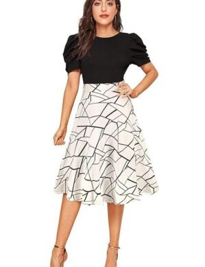 Elaro ILLI LONDON Women's A-LINE Knee Length Dress (L)