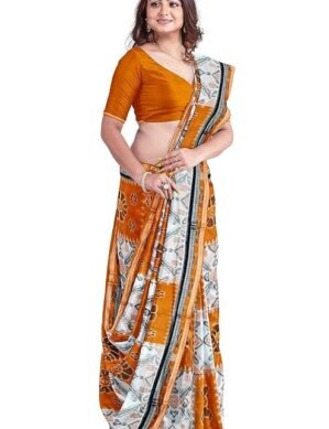 Lumion PRITIsree Odisha Sambalpuri Handloom Women's Cotton Saree Odisha Handloom Handmade Pure Cotton Khandua Natural Cotton Ikat Sambalpuri Saree For Women Handloom Saree For Women 5SE9BC-22 (XXL)