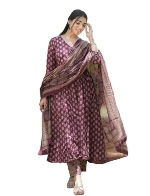 Lumion Nermosa Women Printed Anarkali Kurta and Pant Set with Dupatta. (S)