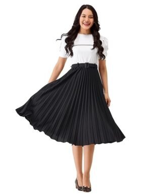 Zenova AASK Women Fit& Flare Polyster Solid Dress for Women. (XL)