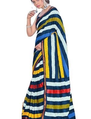 Zenova Pandadi Saree Women's Mul Cotton Printed Saree With Unstitched Blouse Piece (S)