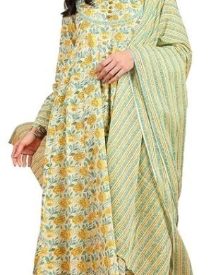 Voltrix Yash Gallery Women's Cotton Ankle Length Notch Neck Full Sleeves. (XL)