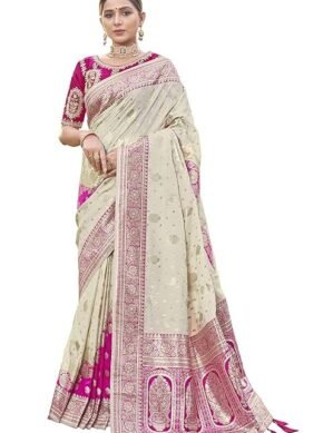 Vantico MANOHARI adorable woven pattern Banarasi Silk saree. (XL)