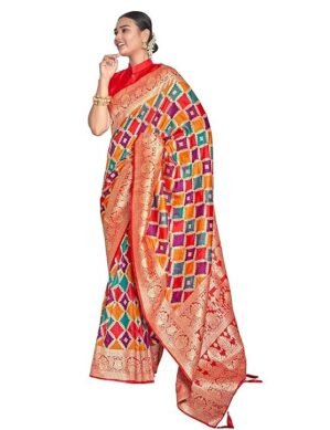 Zenova MANOHARI Women's Trendy Banarasi Woven Saree. (M)