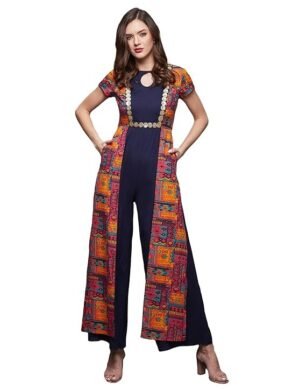 Voltrix Miss Chase Women's Keyhole Neck Regular Sleeve Regular Length Jumpsuit with Pockets (L)