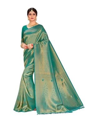 Vantico Vardha Women's Kanchipuram Raw Silk Saree. (M)