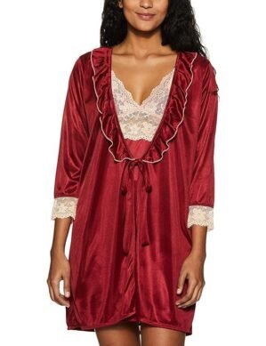 Vantico Clovia Women's 2 Pcs Set of Night slip and Robe. (L)