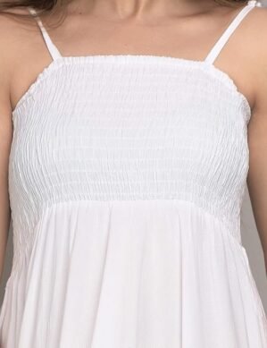 Elaro VYMO Sleeveless Fully Stitched Plain and Solid Gown Maxi Dress. (S)