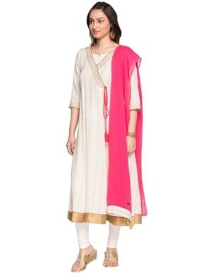 Vantico Aurelia Womens Key Hole Neck Embellished Churidar Suit. (S)