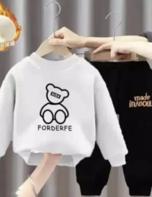 Nexora Baby Boys & Baby Girls Casual T-shirt Track Pants (white, black). (S)