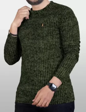 Auralis Men Printed Round Neck Polyester Green T-Shirt. (XXL)