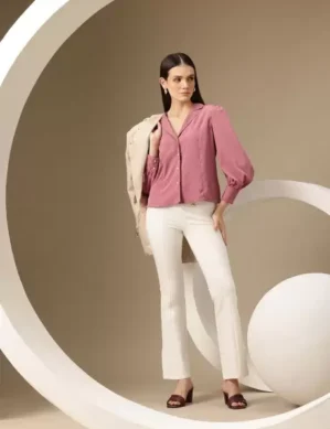 Voltrix Women Regular Fit Solid Formal Shirt. (L)